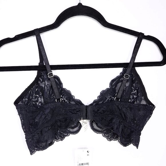 Free People Intimately Bra Lace Sheer Wireless Size Medium Black Adjustible - Picture 3 of 13